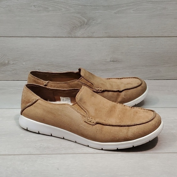 Ugg Australia Mens Colston Leather Sheepskin Loafer Chectnut Slip on shoes sz 10